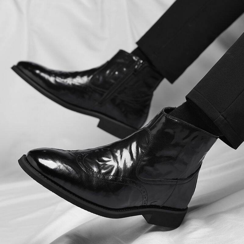 European Station Boutique Soft-toed Boots For Men, New Chelsea Business High-top Men's Shoes, Korean Style Casual_vogvips.com