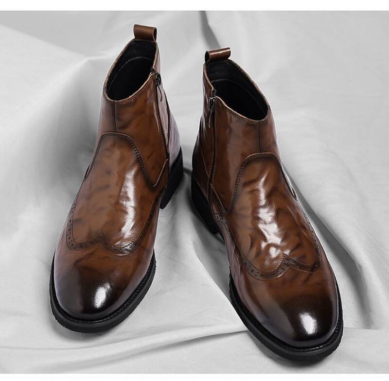 European Station Boutique Soft-toed Boots For Men, New Chelsea Business High-top Men's Shoes, Korean Style Casual_vogvips.com