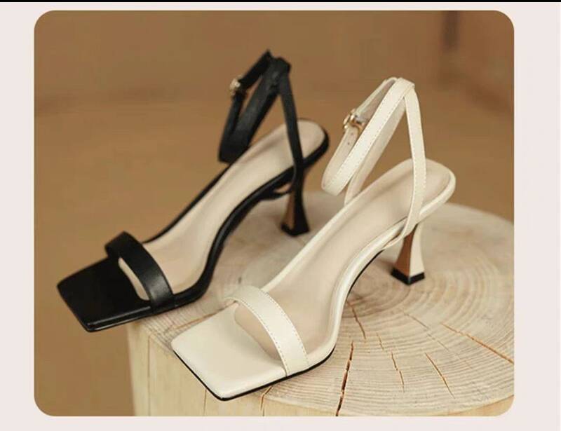 Plus Size 414243 Square Toe Stiletto New French Style Slimming Versatile One-strap High-heeled Sandals_vogvips.com