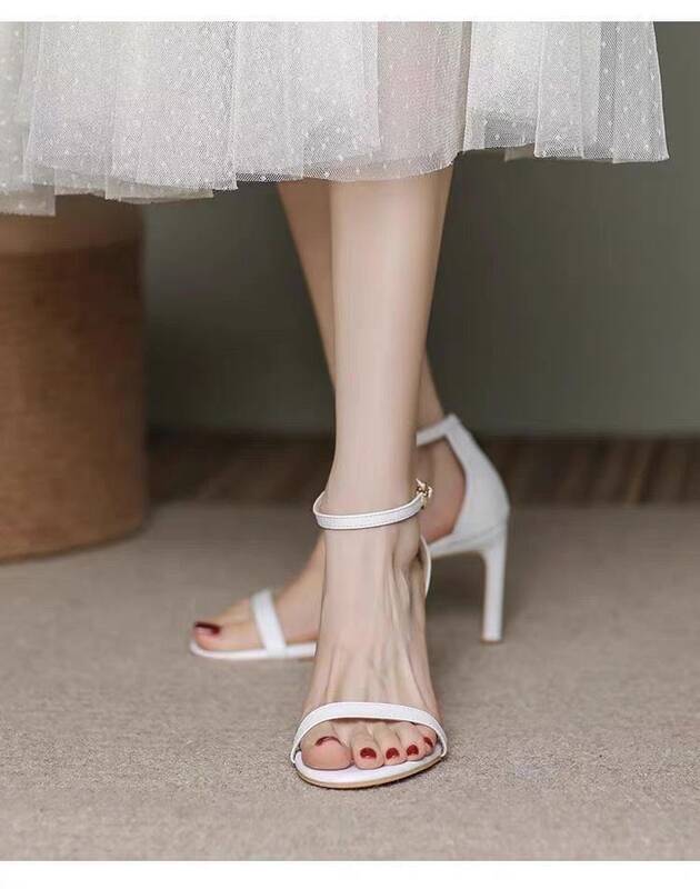 Summer New French Fairy Style One-Strap Sandals For Women, Elegant Thin Heel Open-Toe Niche Versatile High Heels_vogvips.com